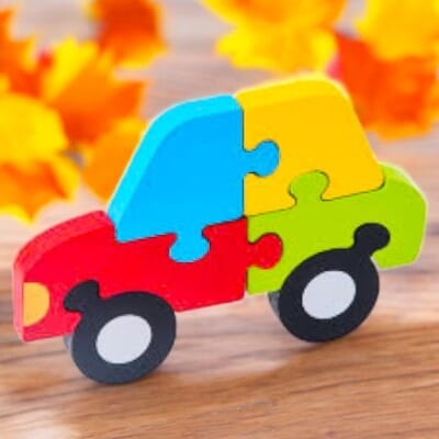 Puzzle en Bois - PuzzlePals™ - Voiture - Bébé féérique