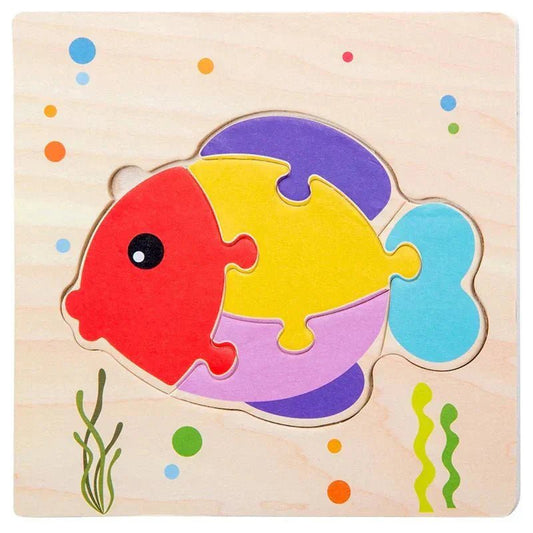 Puzzle en Bois - PuzzlePals™ - Poisson - Bébé féérique