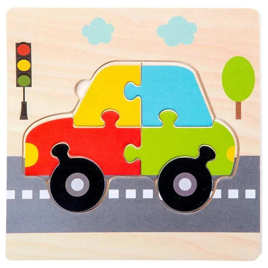 Puzzle en Bois - PuzzlePals™ - Voiture - Bébé féérique
